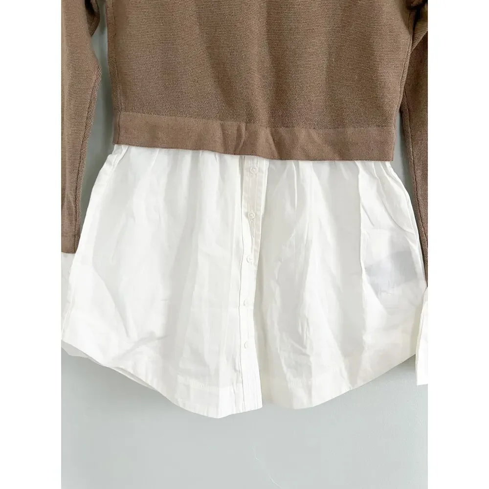 Club Monaco | Berdine Sweater | "Fox" Tan and white | Sz XS | NWT - Picture 4 of 8